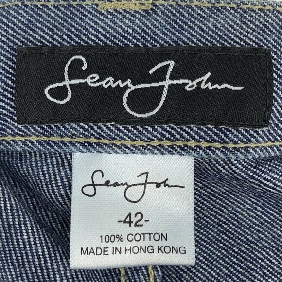 Vintage Sean John Zipper Hem Straight Leg Jeans Mens Size 42 Blue Denim 44x33 - Picture 3 of 11